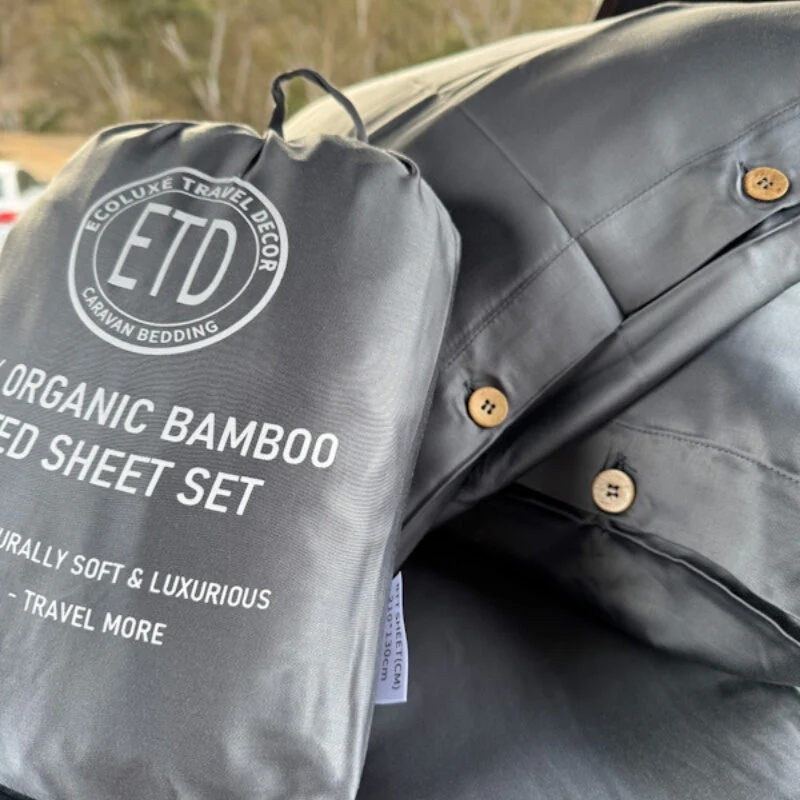 Roof Top Tent Organic Bamboo Fitted Sheet & Pillowcases 300TC (Ecoluxe Travel Decor) - Image 3